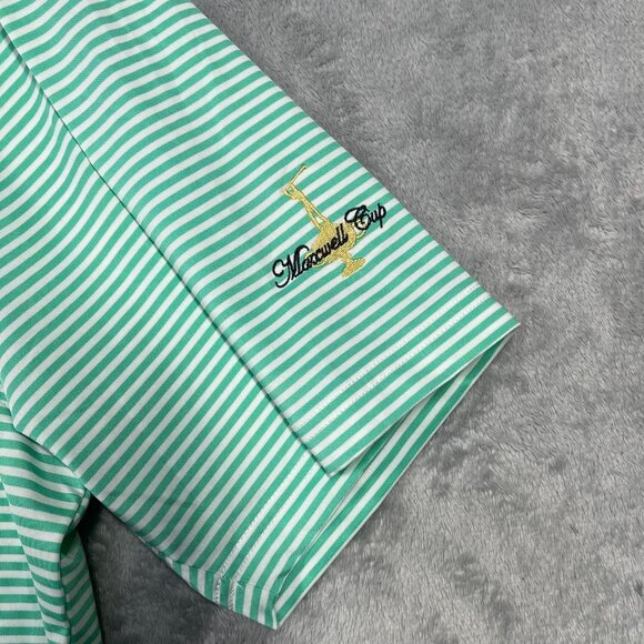 Footjoy Shirt Mens XL Green Polo Short Sleeve Golf FJ Performance Stripe - Picture 4 of 8